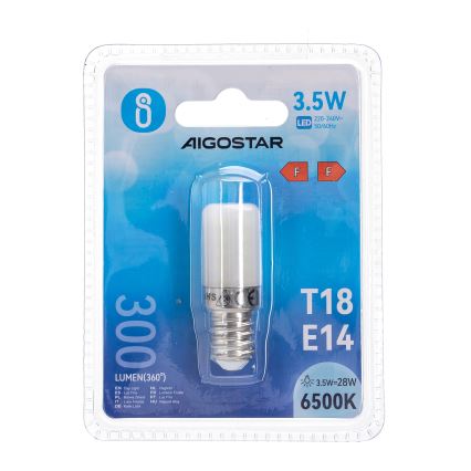 LED Żarówka do lodówki T18 E14/3,5W/230V 6500K - Aigostar