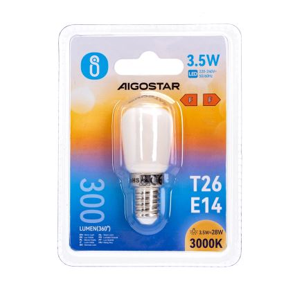 LED Żarówka do lodówki T26 E14/3,5W/230V 3000K - Aigostar