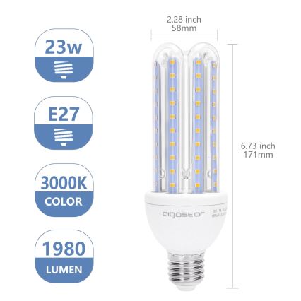 LED Żarówka E27/23W/230V 3000K - Aigostar