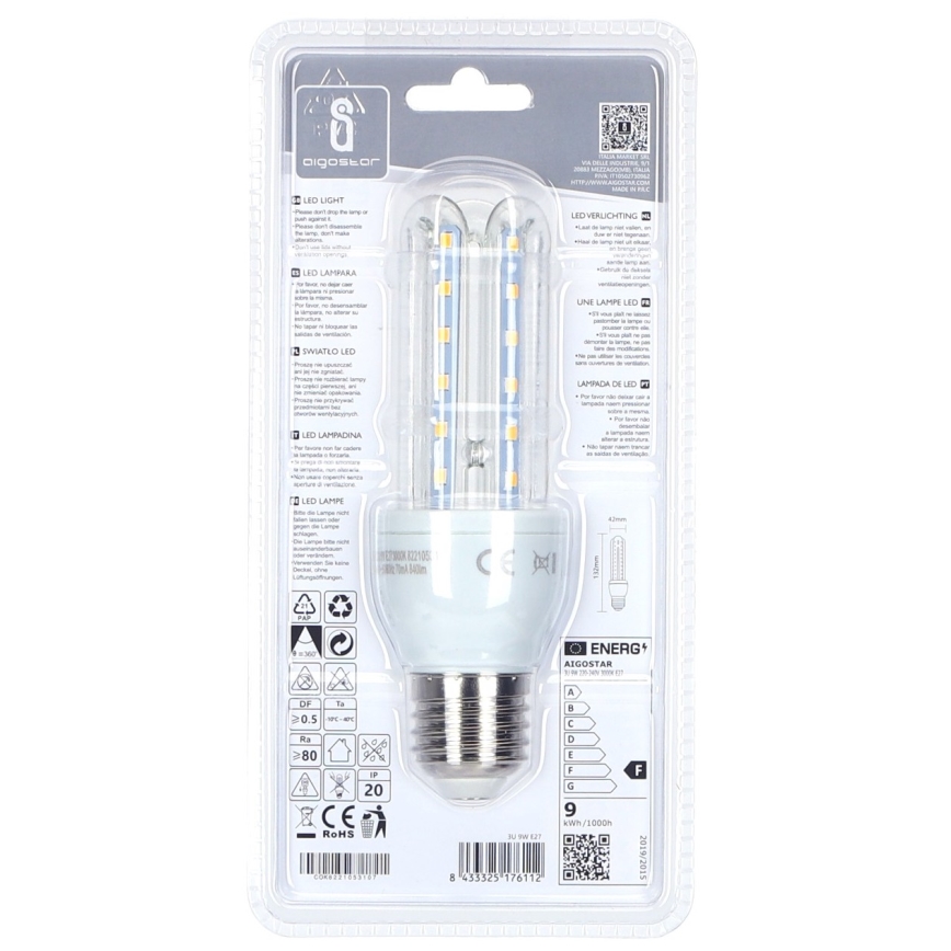 LED Żarówka E27/9W/230V 3000K - Aigostar