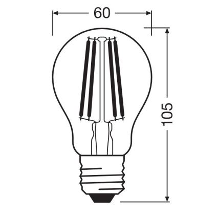 LED Żarówka FILAMENT A100 E27/11W/230V 2700K - Osram