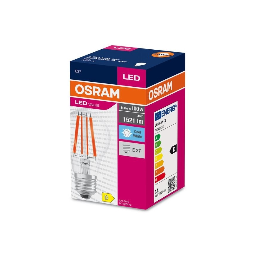 LED Żarówka FILAMENT A100 E27/11W/230V 4000K - Osram
