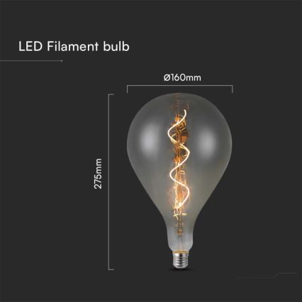 LED Żarówka FILAMENT A160 E27/4W/230V 2700K