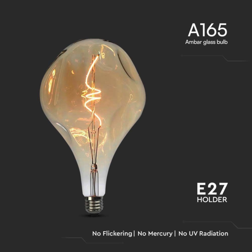 LED Żarówka FILAMENT A165 E27/4W/230V 1800K