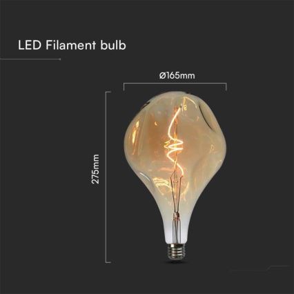 LED Żarówka FILAMENT A165 E27/4W/230V 1800K