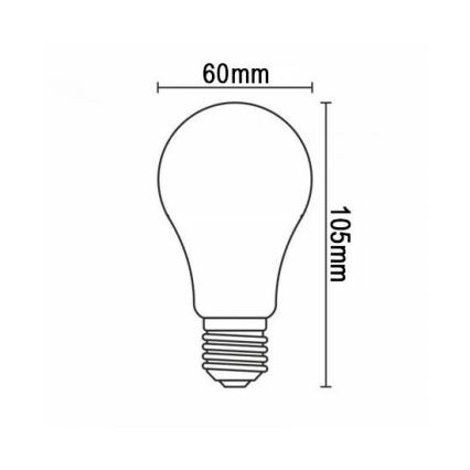 LED Żarówka FILAMENT A60 E27/12W/230V 330° 3000K