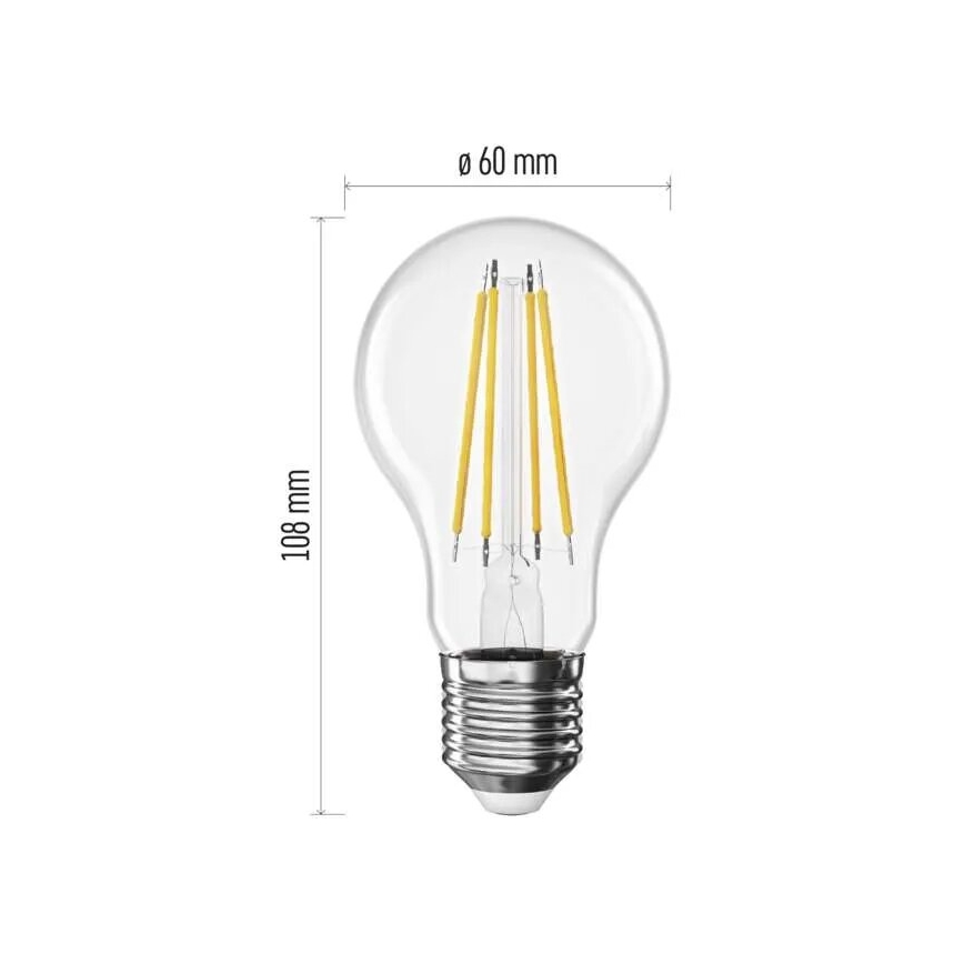 LED Żarówka FILAMENT A60 E27/3,8W/230V 4000K