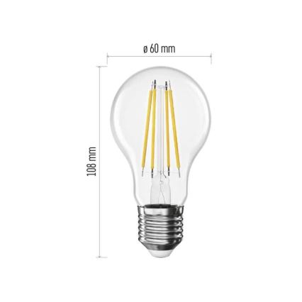 LED Żarówka FILAMENT A60 E27/5W/230V 4000K