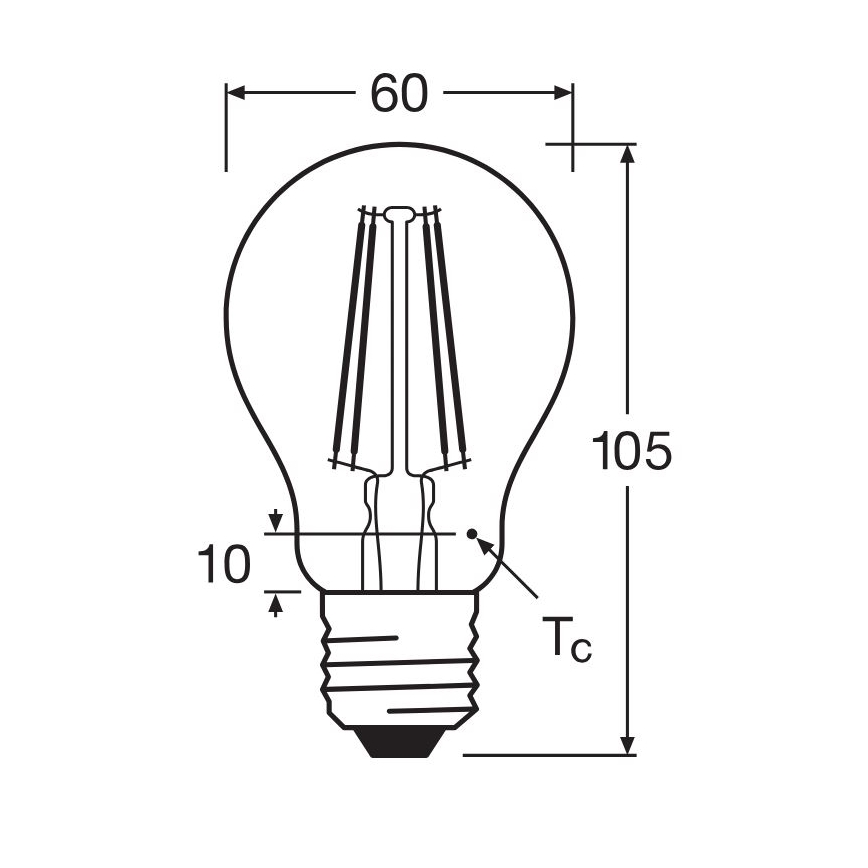 LED Żarówka FILAMENT A60 E27/6,5W/230V 2700K - Osram