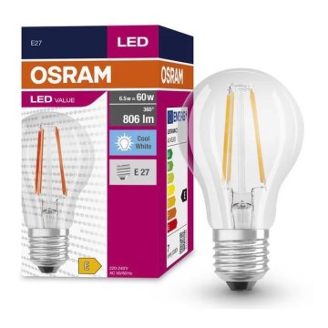 LED Żarówka FILAMENT A60 E27/6,5W/230V 4000K - Osram
