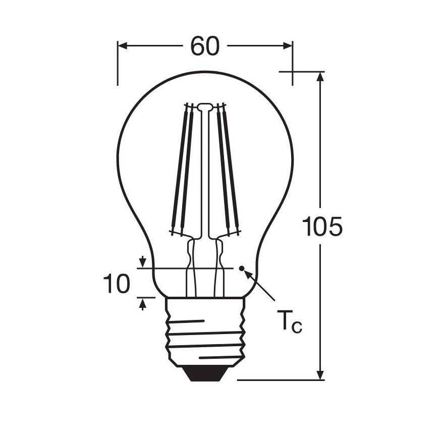 LED Żarówka FILAMENT A60 E27/6,5W/230V 4000K - Osram