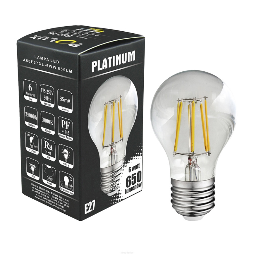 305138 - LED Żarówka 1xE27/6,5W/230V