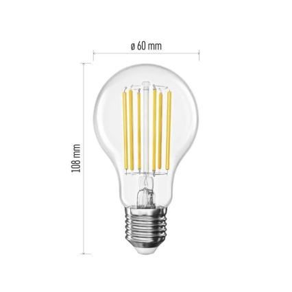 LED Żarówka FILAMENT A60 E27/7,2W/230V 4000K