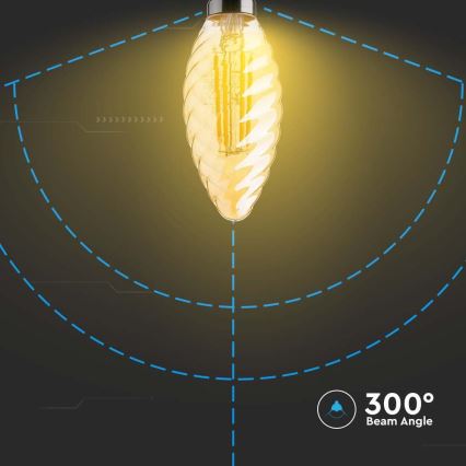 LED Żarówka FILAMENT AMBER E14/4W/230V 2200K