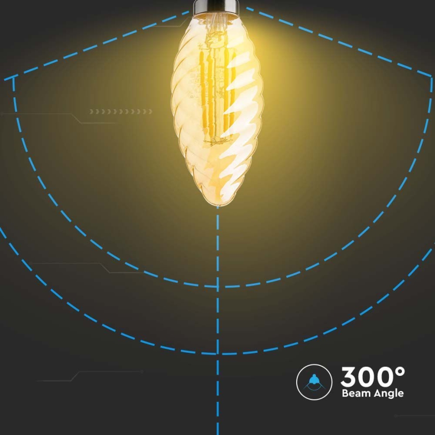 LED Żarówka FILAMENT AMBER E14/4W/230V 2200K