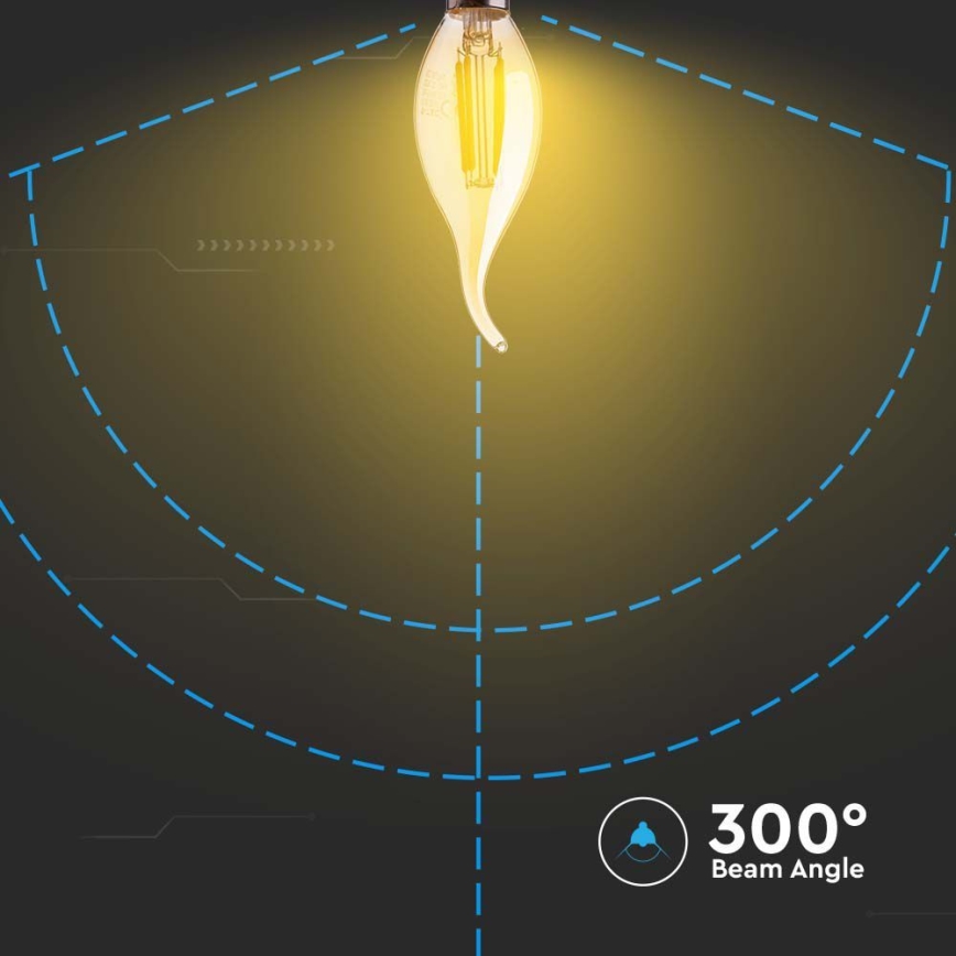 LED Żarówka FILAMENT AMBER E14/4W/230V 2200K