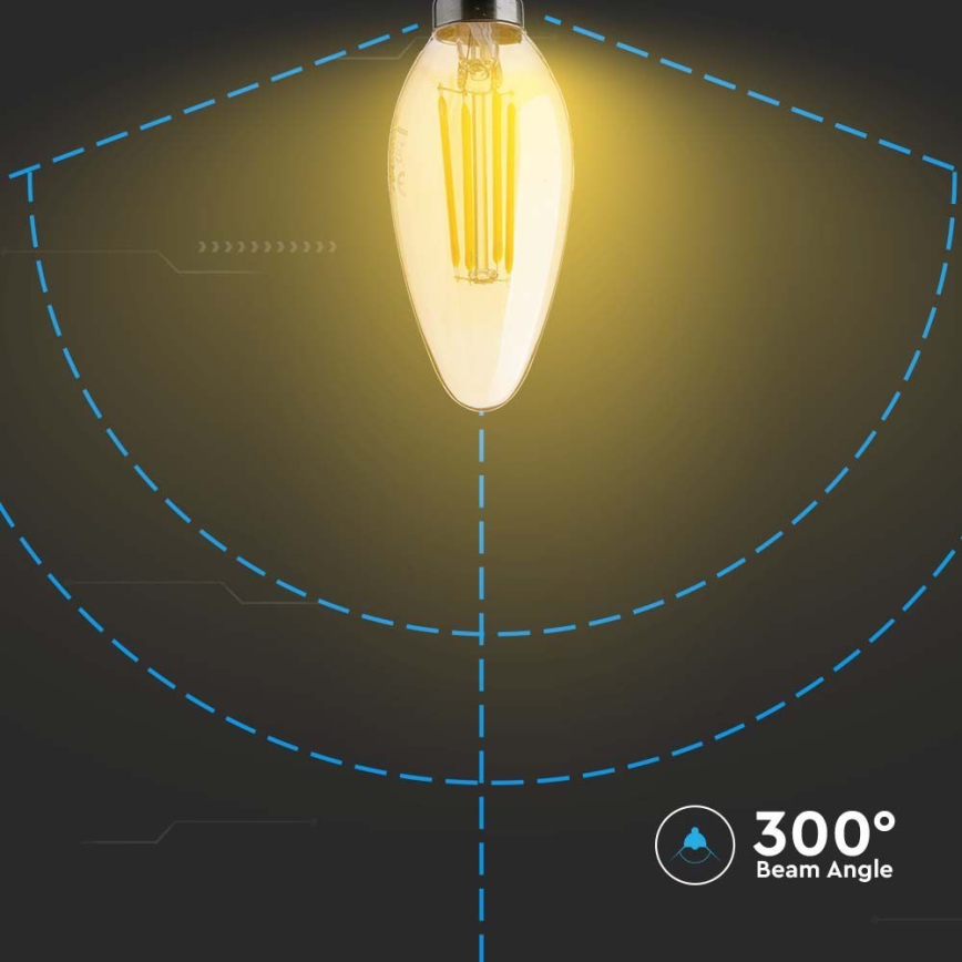 LED Żarówka FILAMENT AMBER E14/4W/230V 2200K