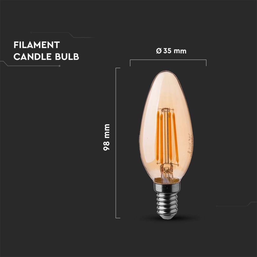 LED Żarówka FILAMENT AMBER E14/4W/230V 2200K