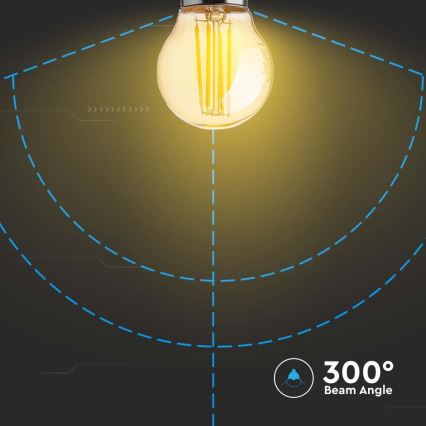 LED Żarówka FILAMENT AMBER G45 E27/4W/230V 2200K