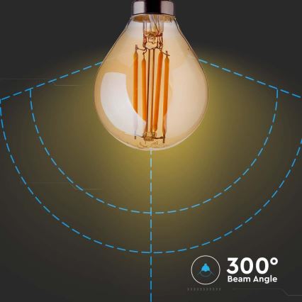 LED Żarówka FILAMENT AMBER P45 E14/4W/230V 2200K