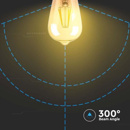 LED Żarówka FILAMENT AMBER ST64 E27/8W/230V 2200K