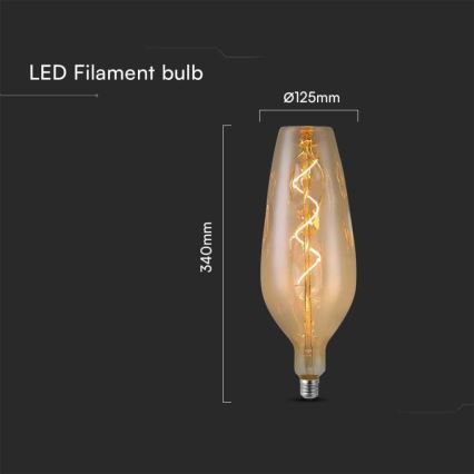 LED Żarówka FILAMENT B125 E27/4W/230V 2700K