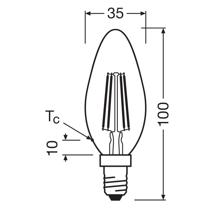 LED Żarówka FILAMENT B40 E14/4W/230V 2700K - Osram