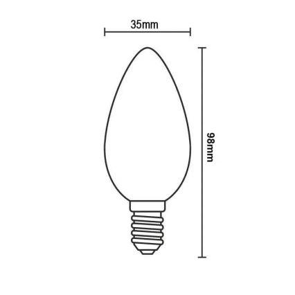 LED Żarówka WHITE FILAMENT C35 E14/4,5W/230V 3000K