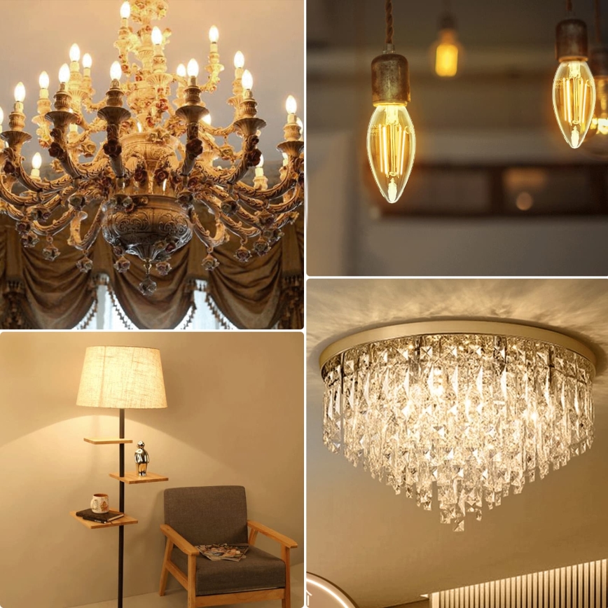 LED Żarówka FILAMENT C35 E14/6W/230V 2200K - Aigostar