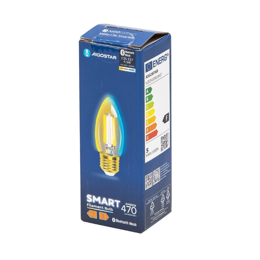 LED Żarówka ściemnialna FILAMENT MESH Smart C35 E27/4,5W/230V 2700-6500K - Aigostar