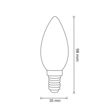 LED Żarówka FILAMENT C37 E14/2W/230V 3000K