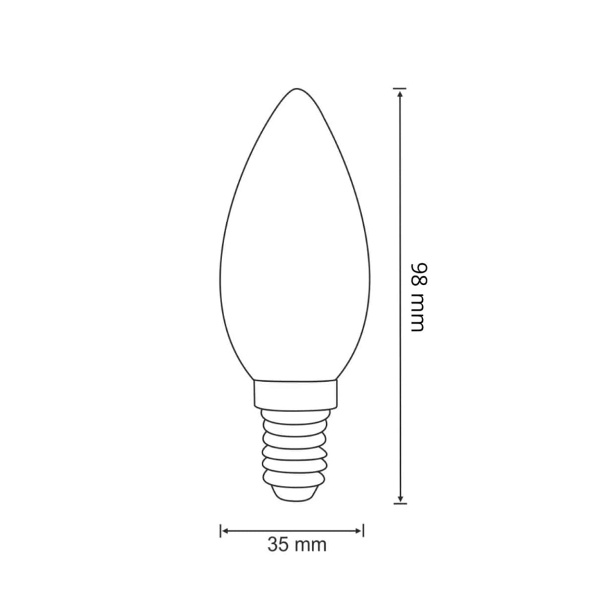LED Żarówka FILAMENT C37 E14/2W/230V 3000K