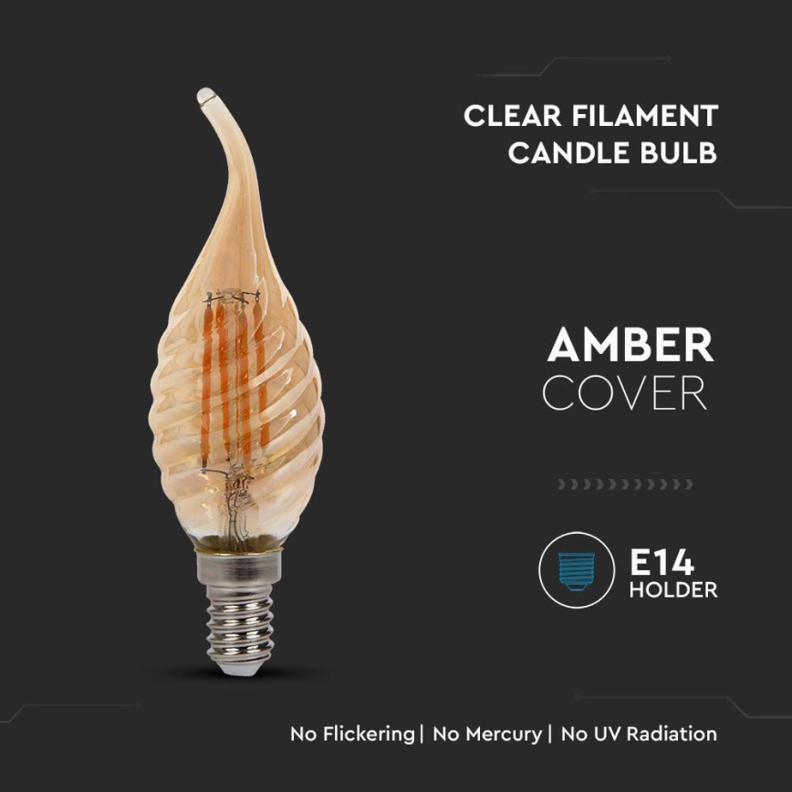 LED Żarówka FILAMENT E14/4W/230V 2200K
