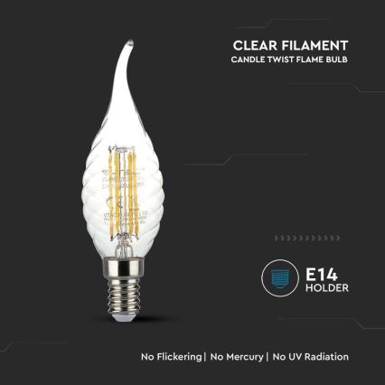 LED Żarówka FILAMENT E14/4W/230V 3000K