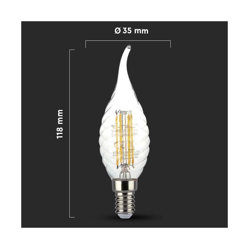 LED Żarówka FILAMENT E14/4W/230V 3000K