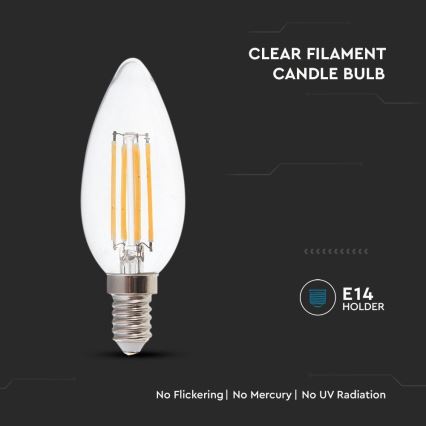 LED Żarówka FILAMENT E14/4W/230V 3000K