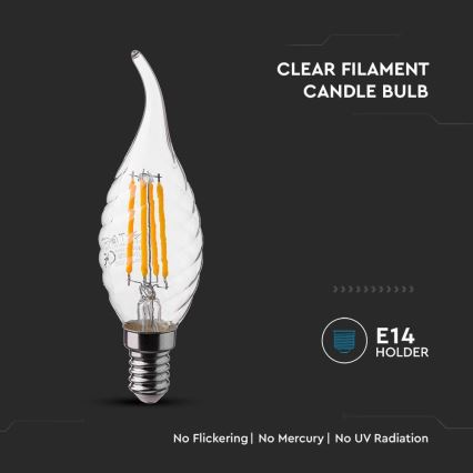 LED Żarówka FILAMENT E14/4W/230V 4000K