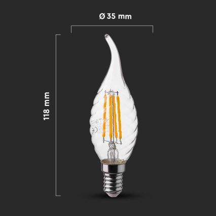 LED Żarówka FILAMENT E14/4W/230V 4000K