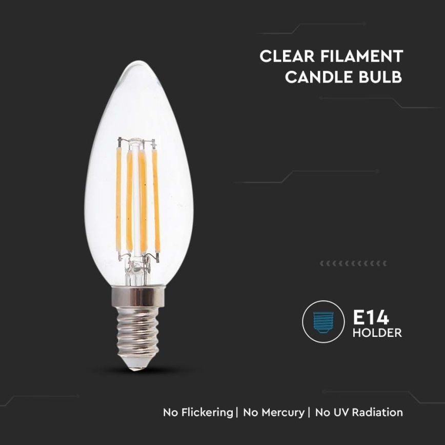 LED Żarówka FILAMENT E14/4W/230V 6500K