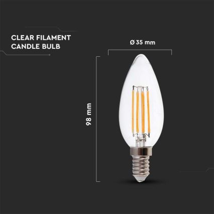LED Żarówka FILAMENT E14/5,5W/230V 4000K