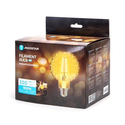 LED Żarówka FILAMENT E27/4W/230V 1800K ananas - Aigostar