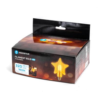 LED Żarówka FILAMENT E27/4W/230V 1800K Gwiazda - Aigostar