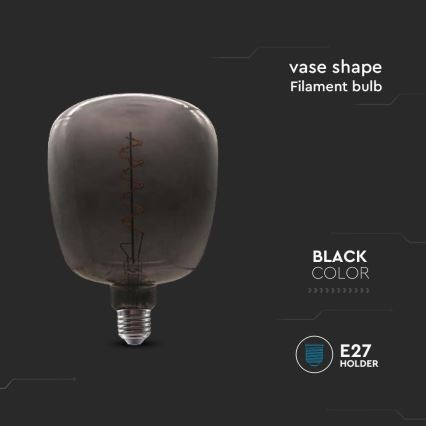 LED Żarówka FILAMENT E27/4W/230V czarne