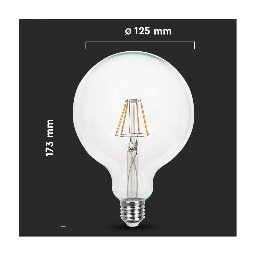 LED Żarówka FILAMENT G125 E27/10W/230V 3000K