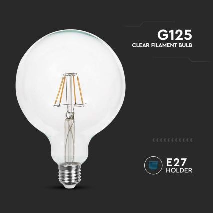 LED Żarówka FILAMENT G125 E27/10W/230V 4000K