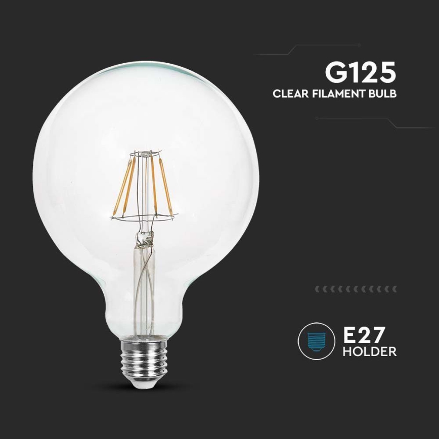 LED Żarówka FILAMENT G125 E27/10W/230V 4000K