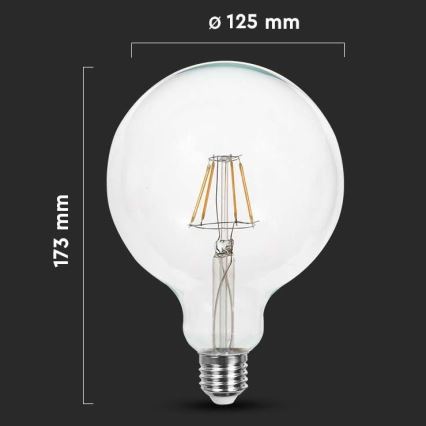 LED Żarówka FILAMENT G125 E27/10W/230V 6400K