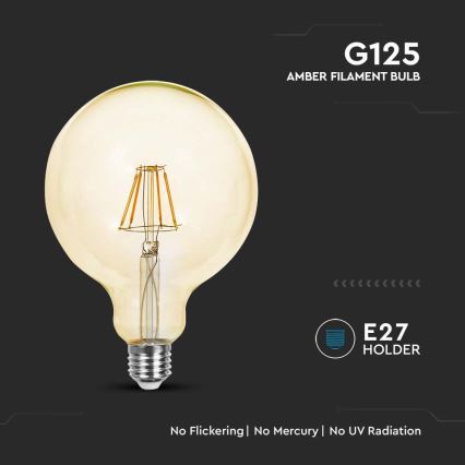 LED Żarówka FILAMENT G125 E27/12W/230V 2200K