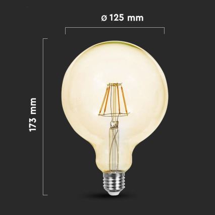 LED Żarówka FILAMENT G125 E27/12W/230V 2200K