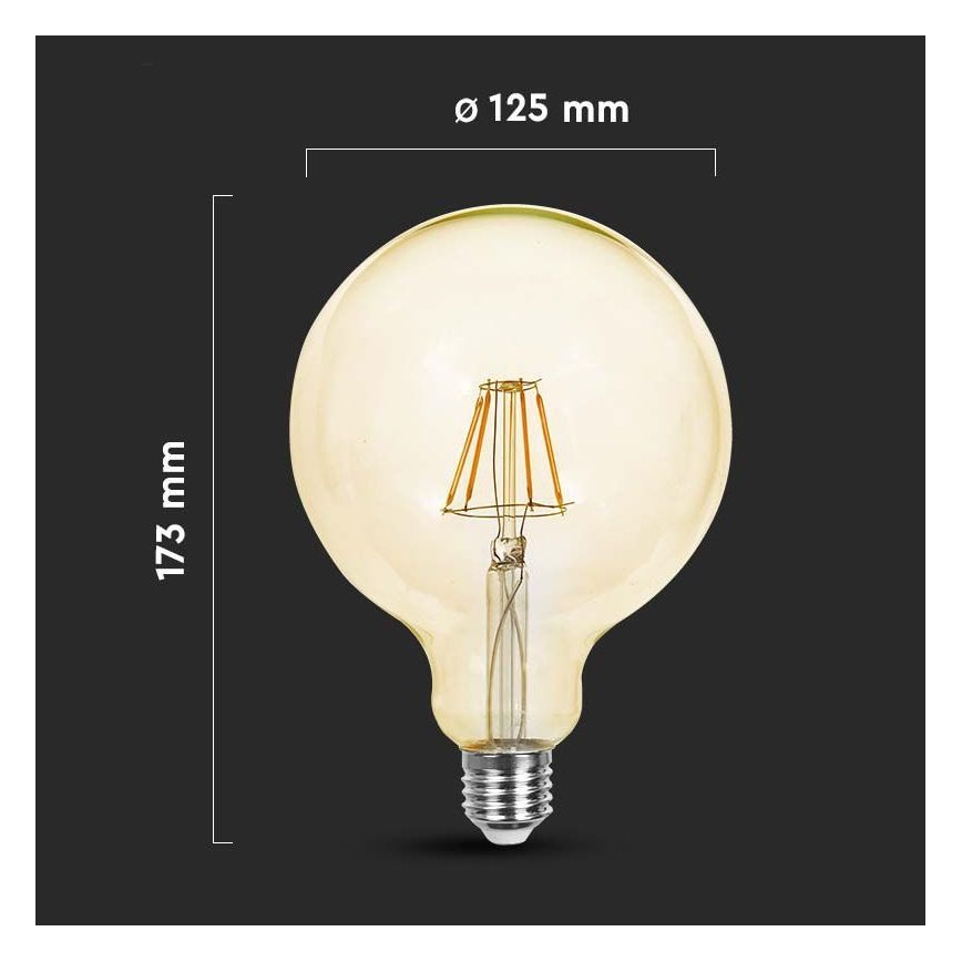 LED Żarówka FILAMENT G125 E27/12W/230V 2200K